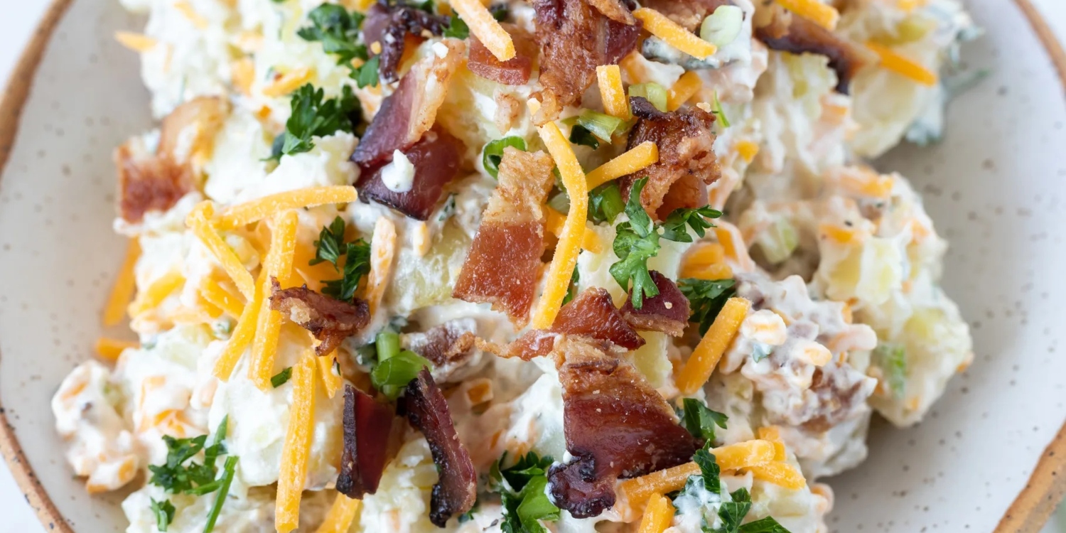 A Tasty Loaded Baked Potato Salad That Is Full Of Classic Toppings